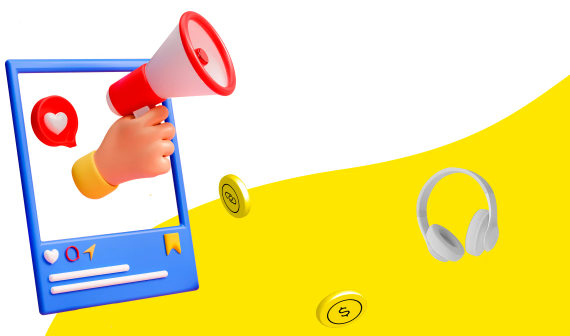 Megafone saindo tela ser afiliado