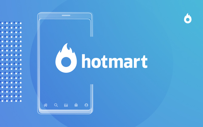 logo hotmart fundo azul
