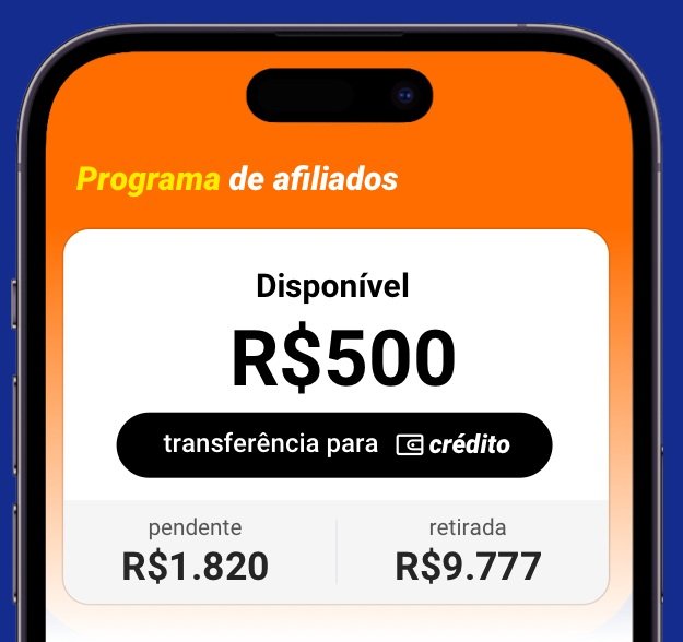 tela de celular com saldo de quinhentos reais