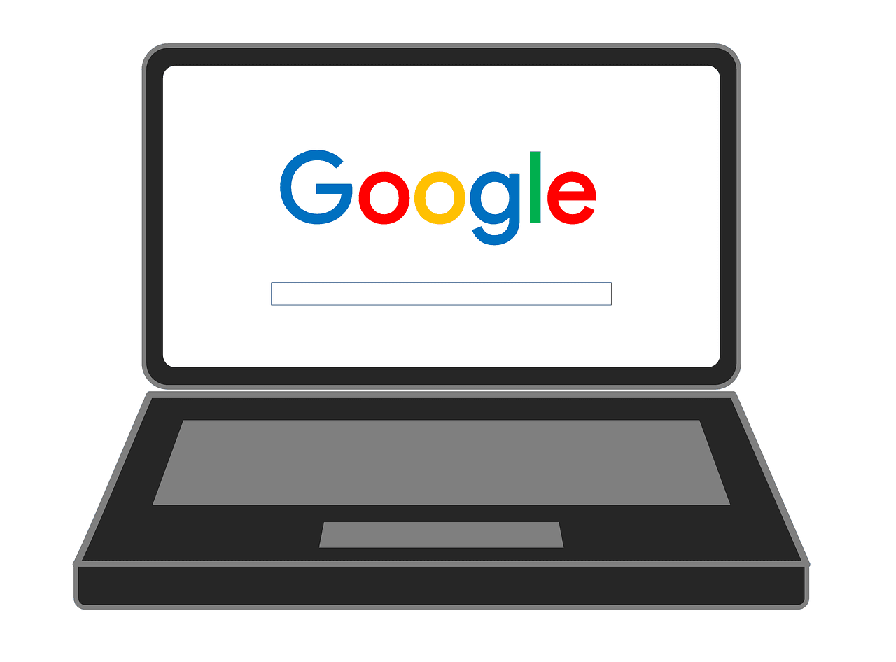 computador com o google na tela