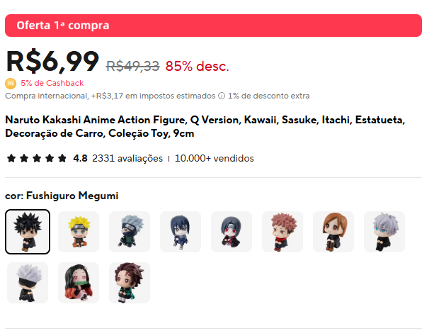 Afiliado AliExpress: Guia Definitivo em Poucos Passos! 1 Print de exemplo de produto com imposto