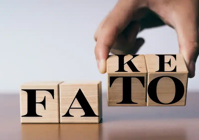 blocos escritos fatos e fake caso sejam virados