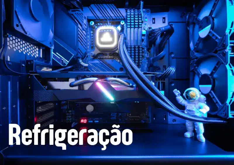 parte interna de um computador com foco no cooler, refrigeração do calor