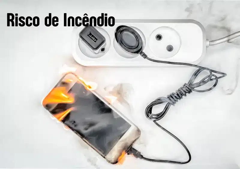 celular conectado no carregar pegando fogo