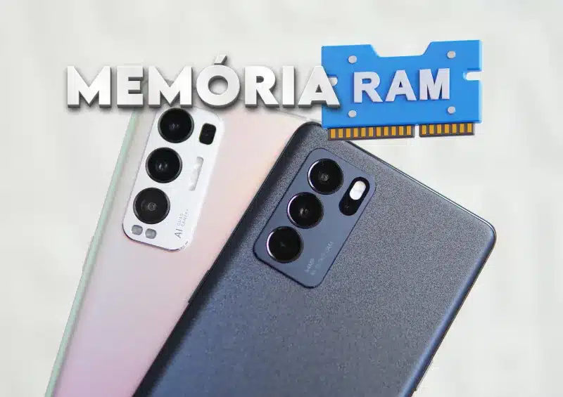 dois celulares com memória ram escrita no topo