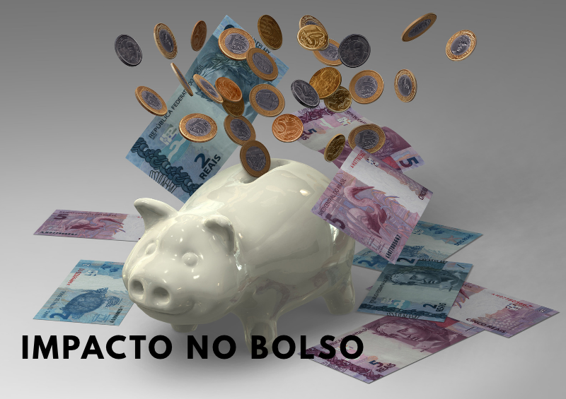 cofre porquinho branco com moedas e notas